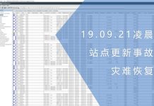 19.09.21凌晨的站点更新事故与灾难恢复